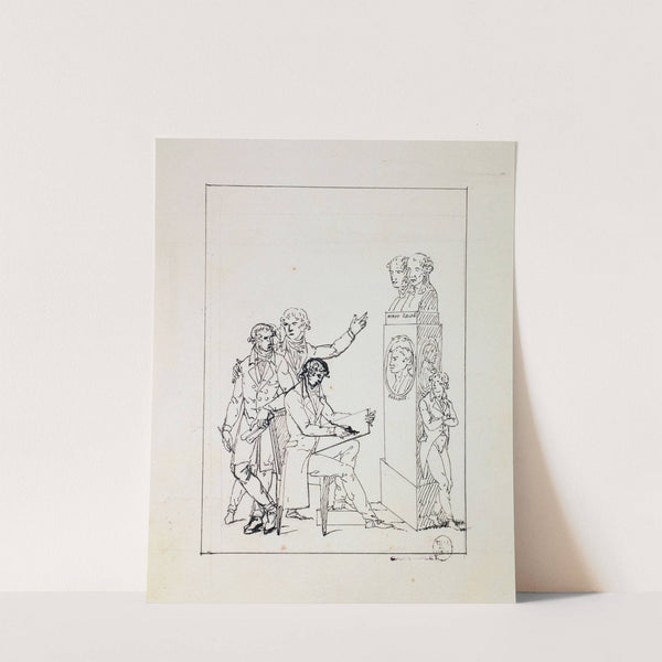 Hommes dont un dessinant auprès d'un monument à Denon, Gauté et Boichot by Guillaume Boichot