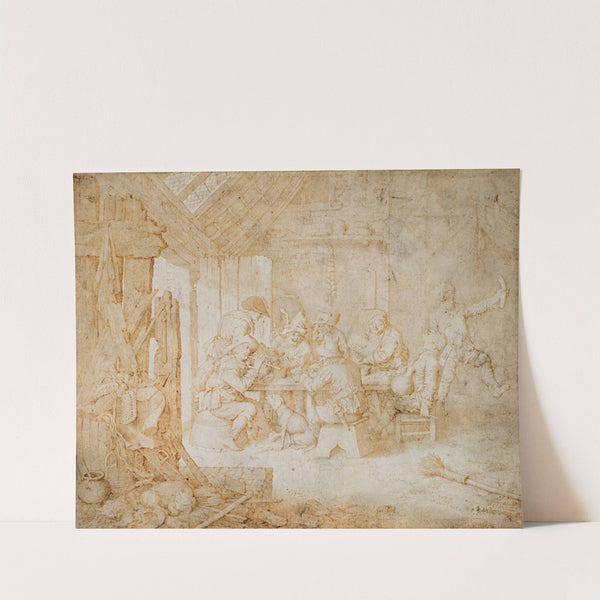 Hommes et femmes attablés dans une taverne by Gerrit Adriaensz. de Heer