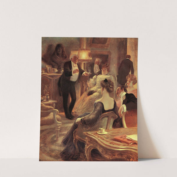 Hommes et femmes dans un salon by Albert Guillaume