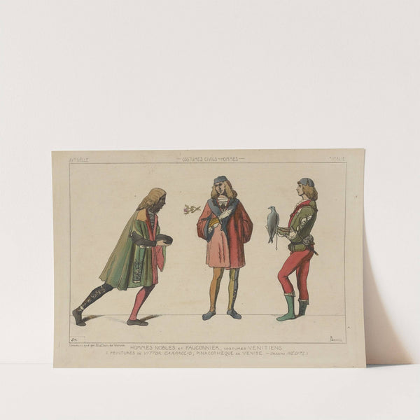 Hommes nobles et fauconnier, costumes Venitiens. by Raphaël Jacquemin