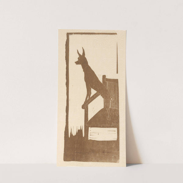 Hond, staand op een stoel by Reinier Willem Petrus de Vries