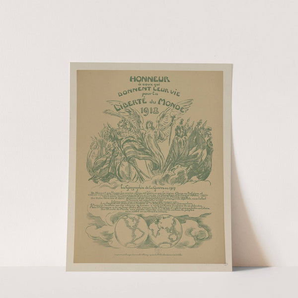 Honneur à ceux qui donnent leur vie pour la liberté du monde, 1918. La géographie de la guerre by Victor Prouvé