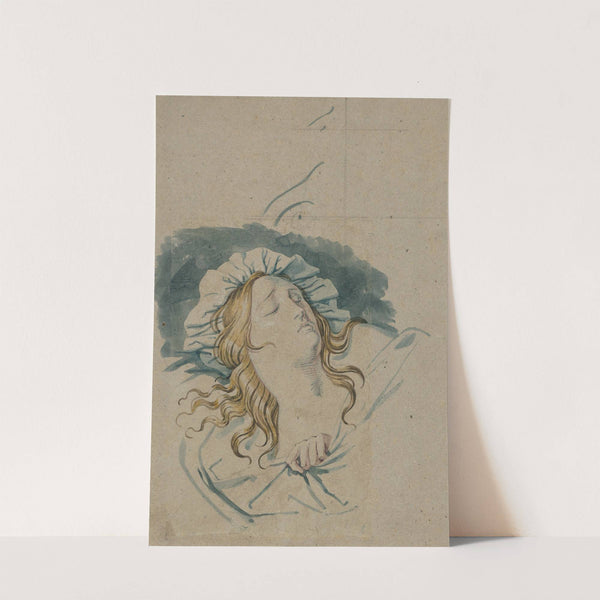 Hoofd van een slapende vrouw by David Humbert de Superville