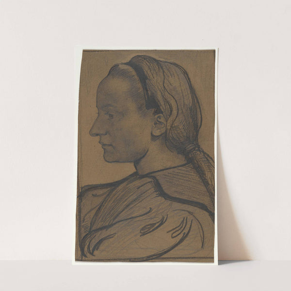 Hoofd van pianospelend meisje (Heleen Burgers) bij kaarslicht by Richard Nicolaüs Roland Holst