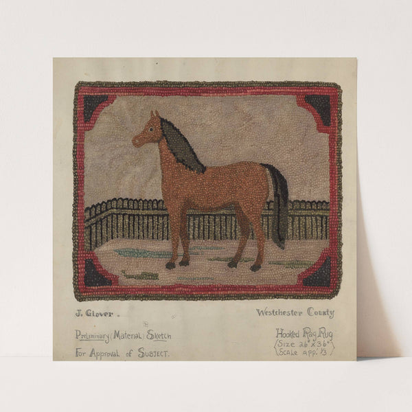 Hooked Rug with Horse by Joseph Glover