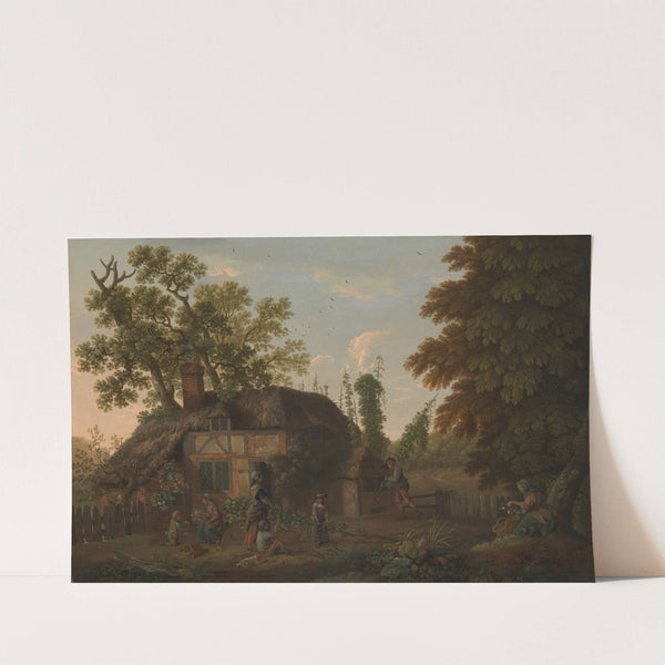Hop Pickers Outside a Cottage by George Smith