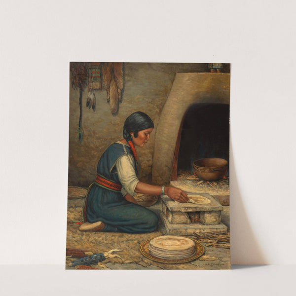 Hopi Woman Making Piki by Carl Moon