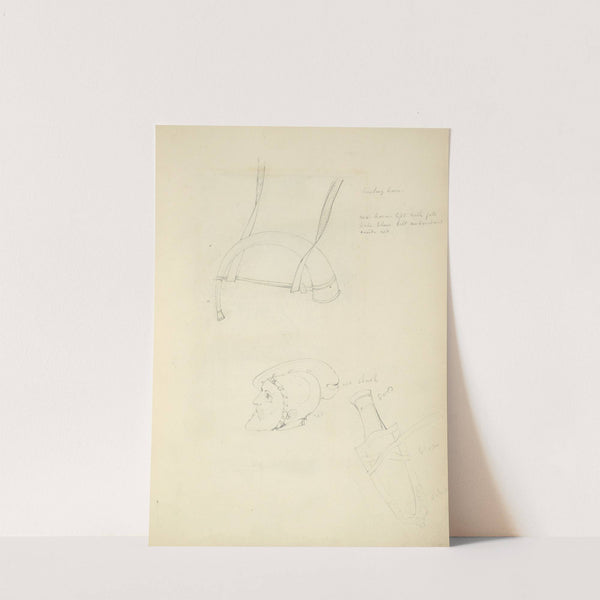 Horn, a man's head, and a knife in a sheath by Stewart Watson