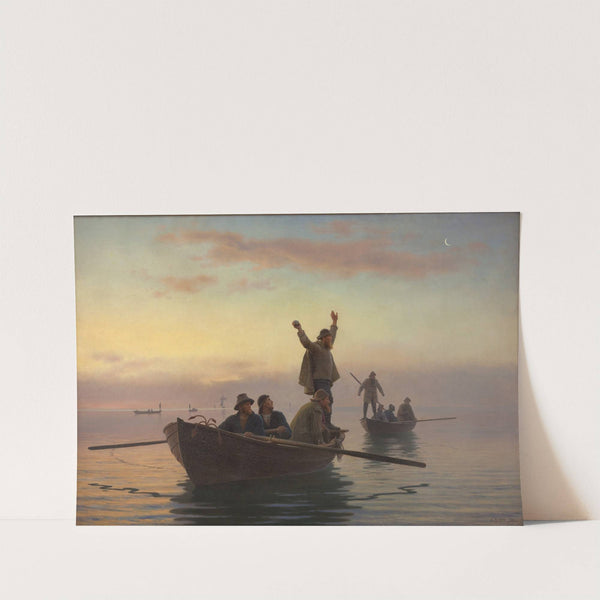 Hornfiskefangst med drivvod. Tidlig morgen by A. Dorph