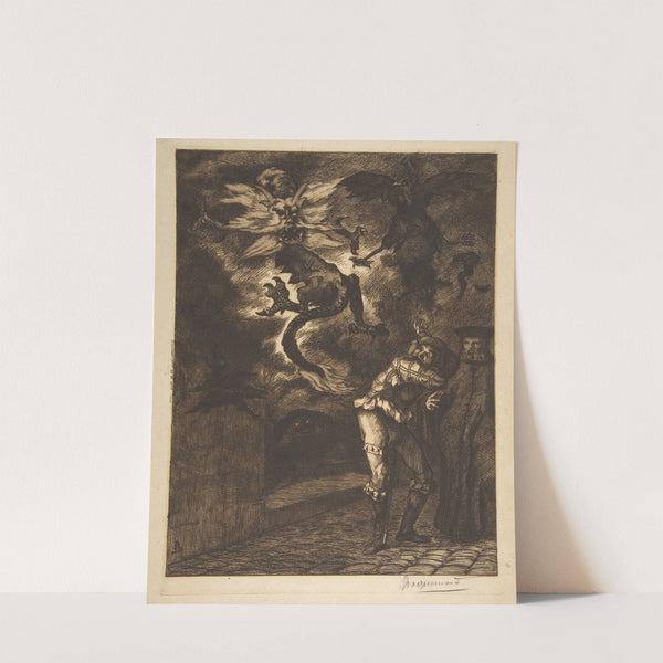 Hors de mon soleil, canailles! (Panurge sortant de chez Raminagrobis) (1854–1855) by Félix Bracquemond