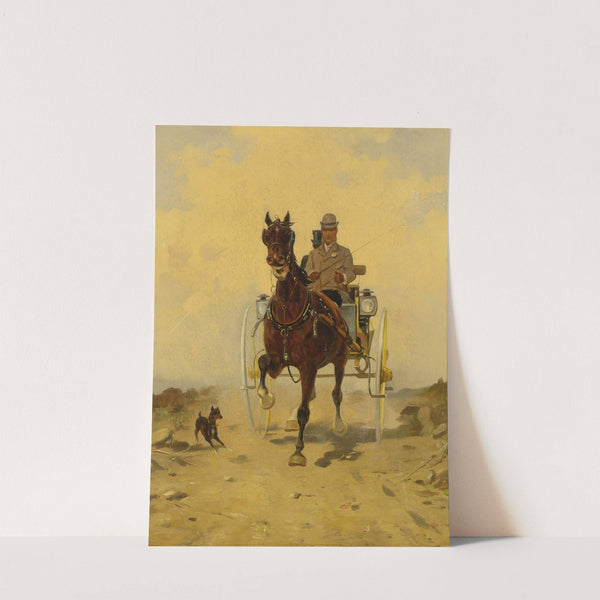 Horse And Carriage by Style of René-Pierre-Charles Princeteau