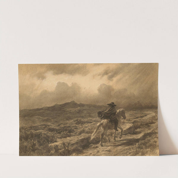 Horse and rider on the Scottish highlands (The approaching storm) by Rosa Bonheur