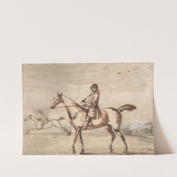 Horse and Rider Walking to Left in a Hilly Landscape by Peter Tillemans