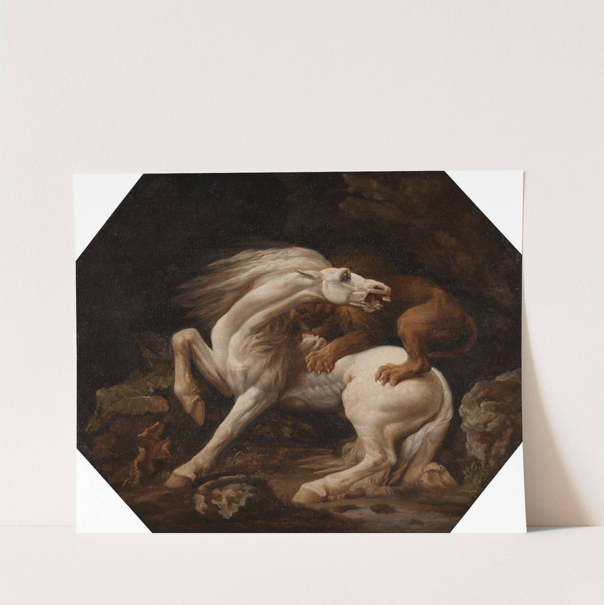 Horse Attacked by a Lion (between 1768 and 1769) by George Stubbs