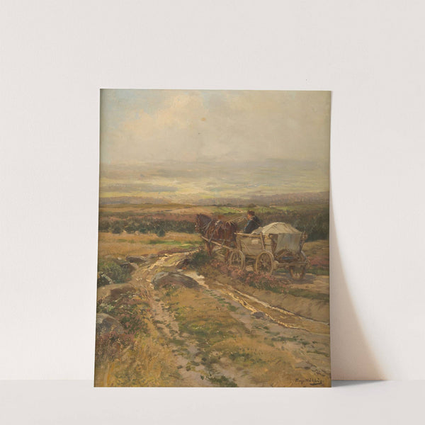 Horse cart on a hill by Hugo Mühlig