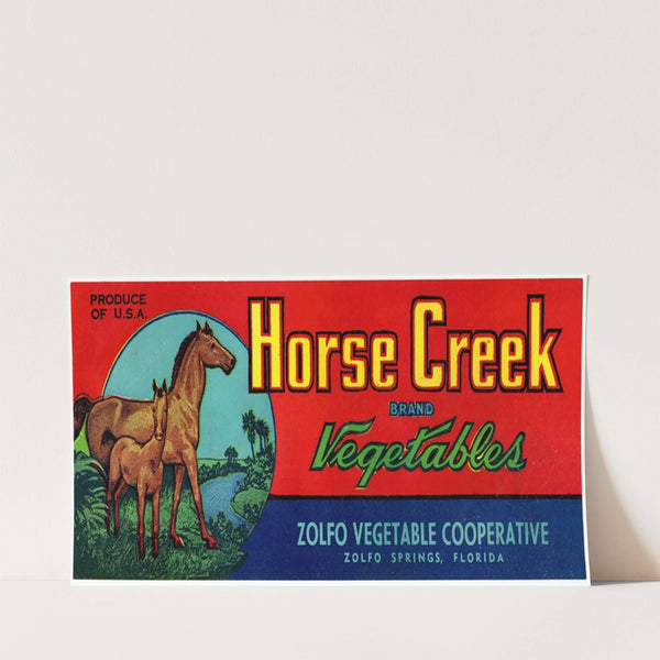Horse Creek Brand Vegetables Label (1930-1950)