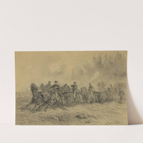 Horse drawn artillery by Edwin Forbes