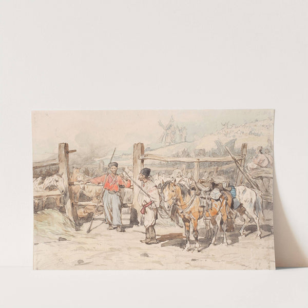 Horse herd watchers in Balta (1875) by Jozef Brandt