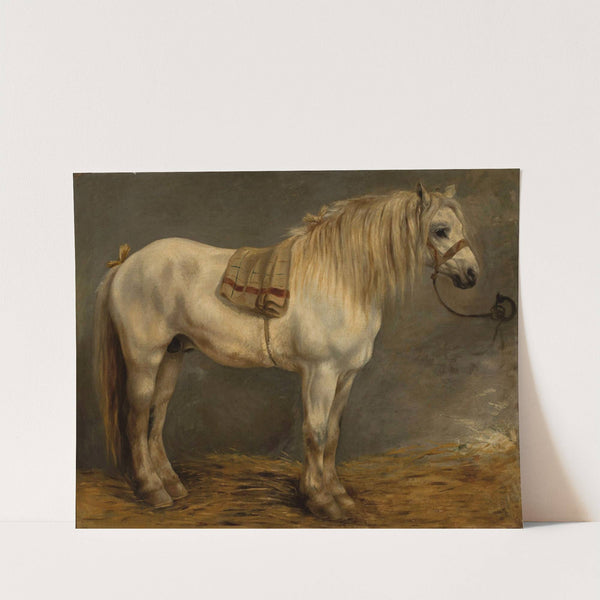 Horse in the stables by Piotr Michałowski