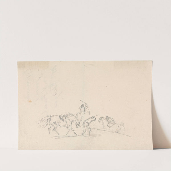 Horse Led by a Man, Being Attached by Another Man by Sawrey Gilpin