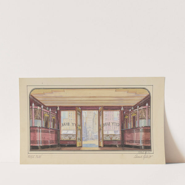 Horse Play: Sketch no. 2 Act III (City Bank Interior) (1934-1943) by Edward Gilbert