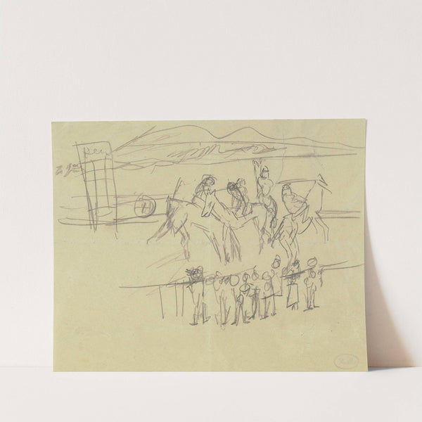 Horse racing (ca. 1920) by Max Beckmann