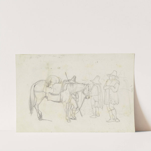 Horse with horse drovers by August Lucas