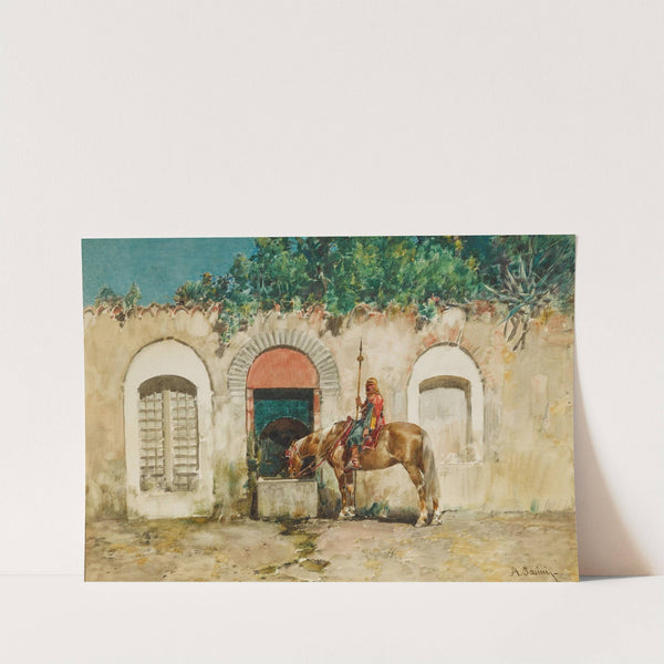 Horseman At A Fountain by Alberto Pasini