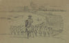 Horseman at the head of a column of infantry