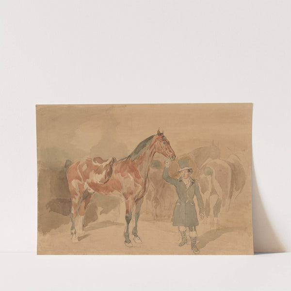 Horseman with a horse by Piotr Michałowski