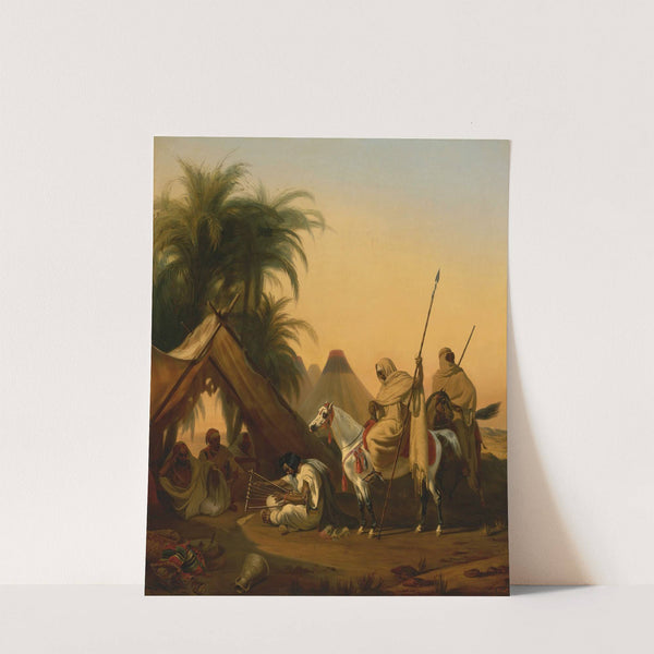 Horsemen And Arab Chiefs Listening To A Musician by Studio of Émile-Jean-Horace Vernet