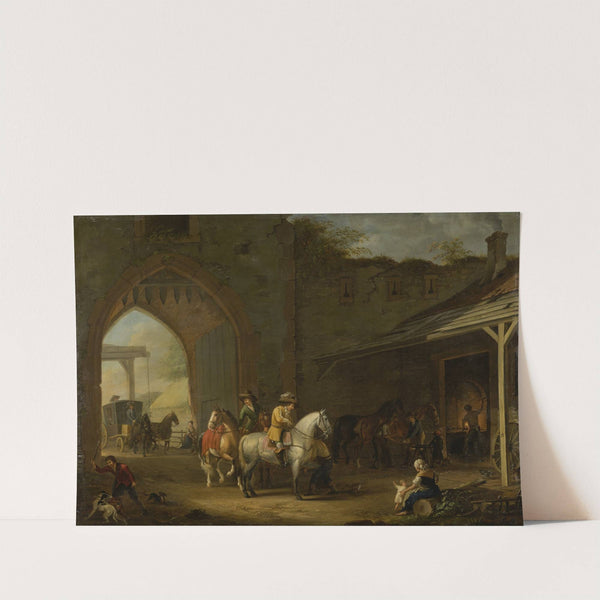 Horsemen at the Blacksmith's by Johann Georg Pforr