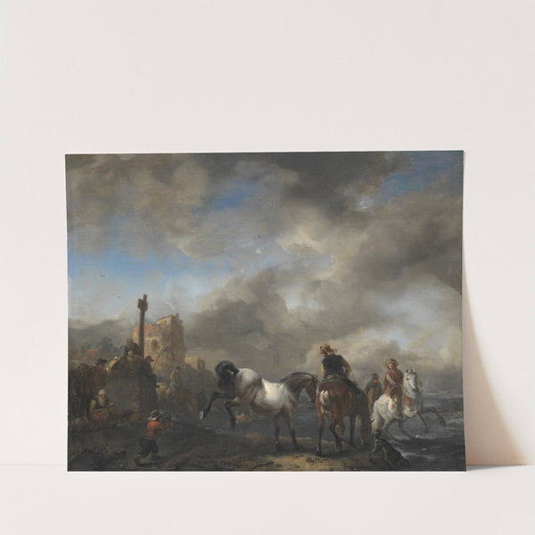 Horsepond near a Boundary Stone by Philips Wouwerman