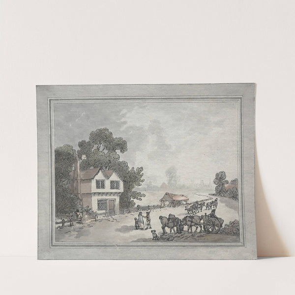 Horses and Carts on a Country Road by Thomas Rowlandson