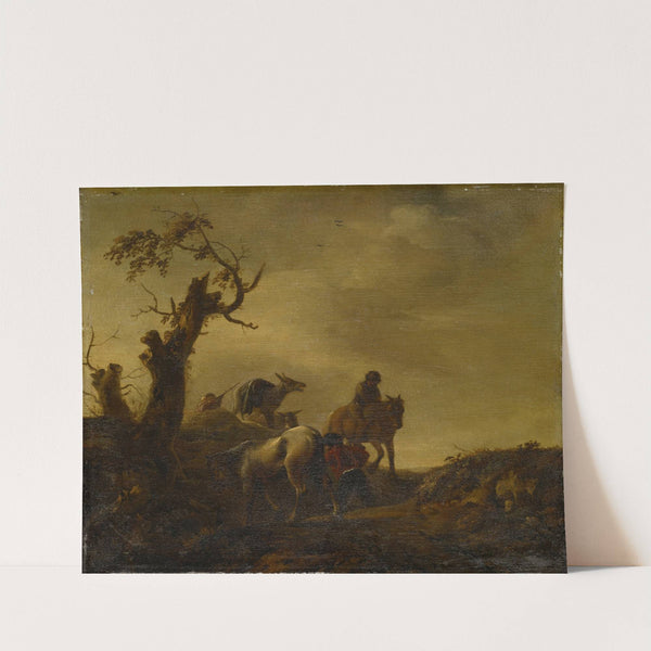 Horses and Donkeys in a Hollow Way by Anonymous