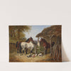 Horses and ducks in a farmyard by John Frederick Herring Jr.
