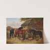 Horses and pigs in a farmyard by John Frederick Herring Jr.