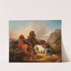 Horses attacked by lions by Franz Adam