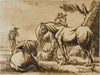Horses, Goat and a Man
