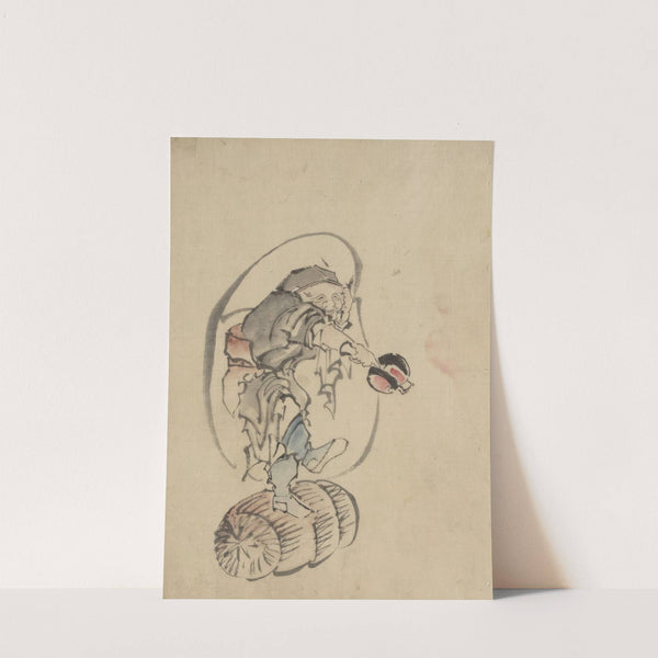 Hotei, the god of good fortune by Katsushika Hokusai