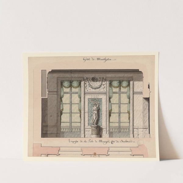 Hôtel de Montholon. Esquisse de la sale à manger, côté du boulevard (1786) by Jean Jacques Lequeu
