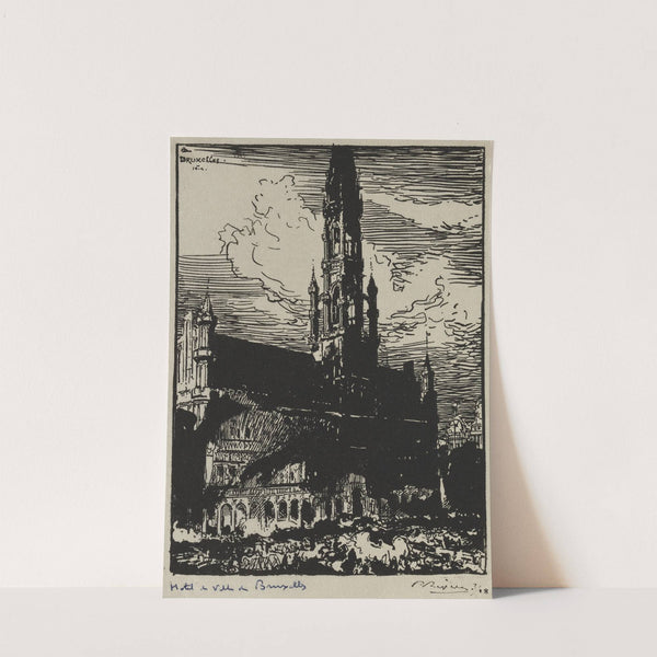 Hôtel de Ville de Bruxelles en feu (1914) by Auguste Louis Lepère