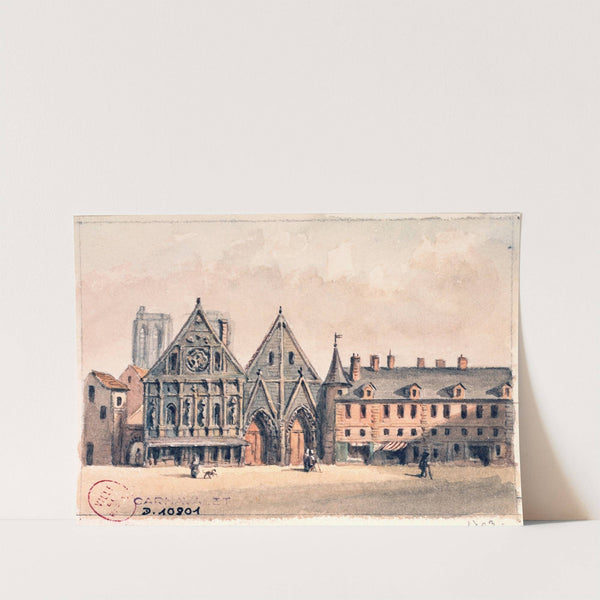 Hôtel Dieu avant l'incendie by Auguste-Sébastien Bénard