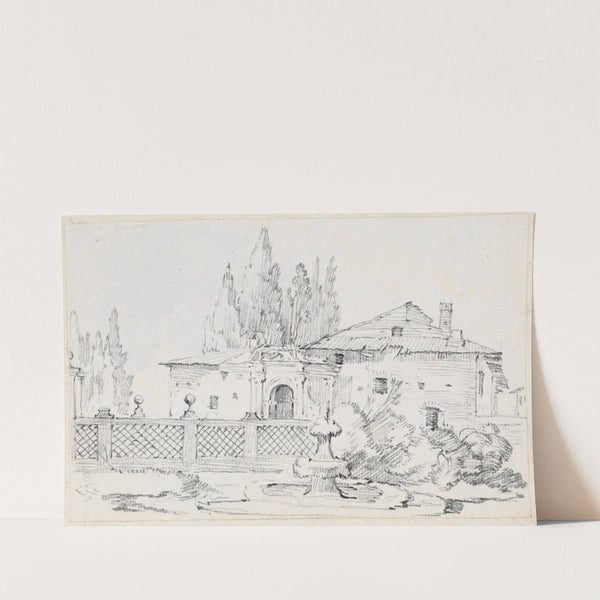 House and Trees across a Garden Wall by Joseph-Marie Vien