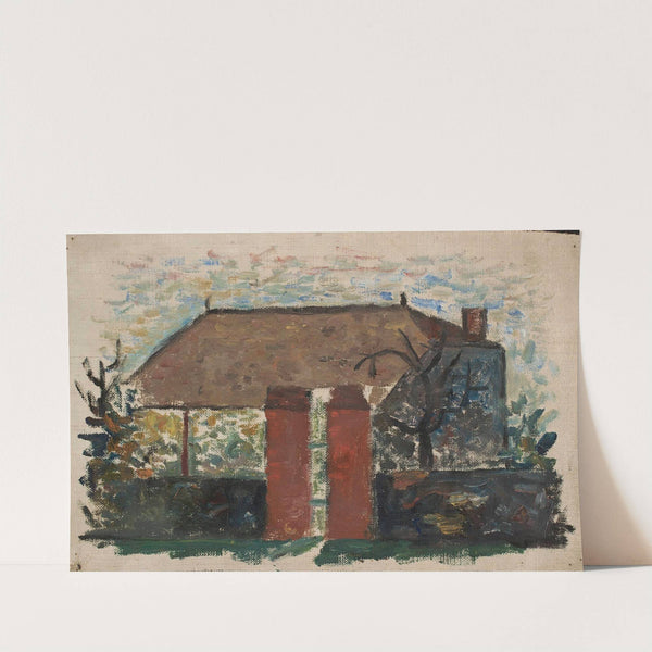 House with a red gate by Tadeusz Makowski