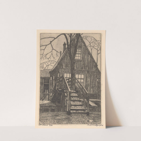 House with bridge in Westzaan (1922) by Willem Jansen