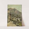 Houses along a road near a mountain by Geo Poggenbeek