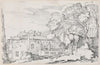 Houses and a Garden on a Hillside in Italy
