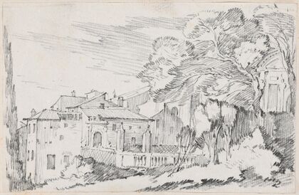 Houses and a Garden on a Hillside in Italy