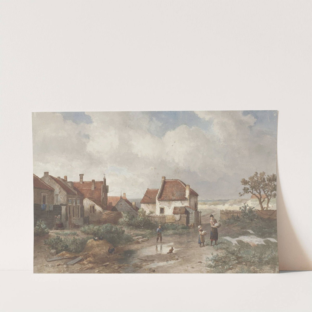 Houses at the Edge of a Village in the Dunes by Salomon Leonardus Verveer